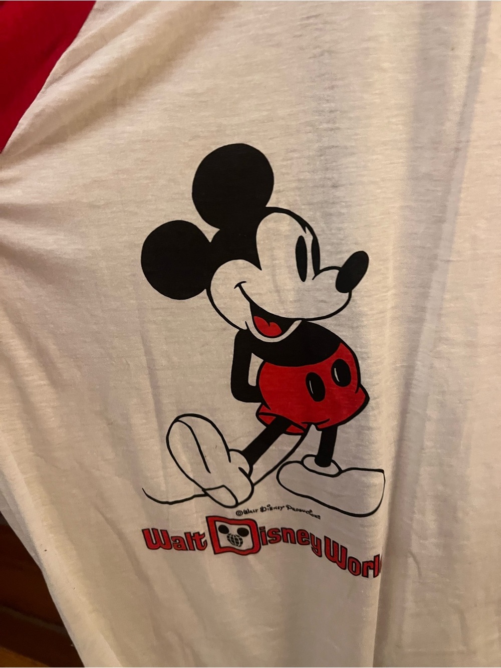 VINTAGE Disney Mickey Mouse Raglan Tee - Picture 2 of 5